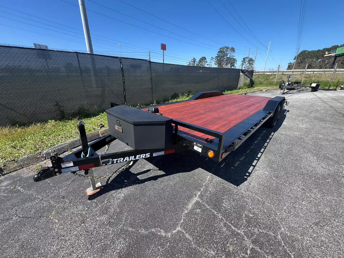 102” x 22’ PJ Super-wide Drive-over-fender Trailer with Winch and Straps