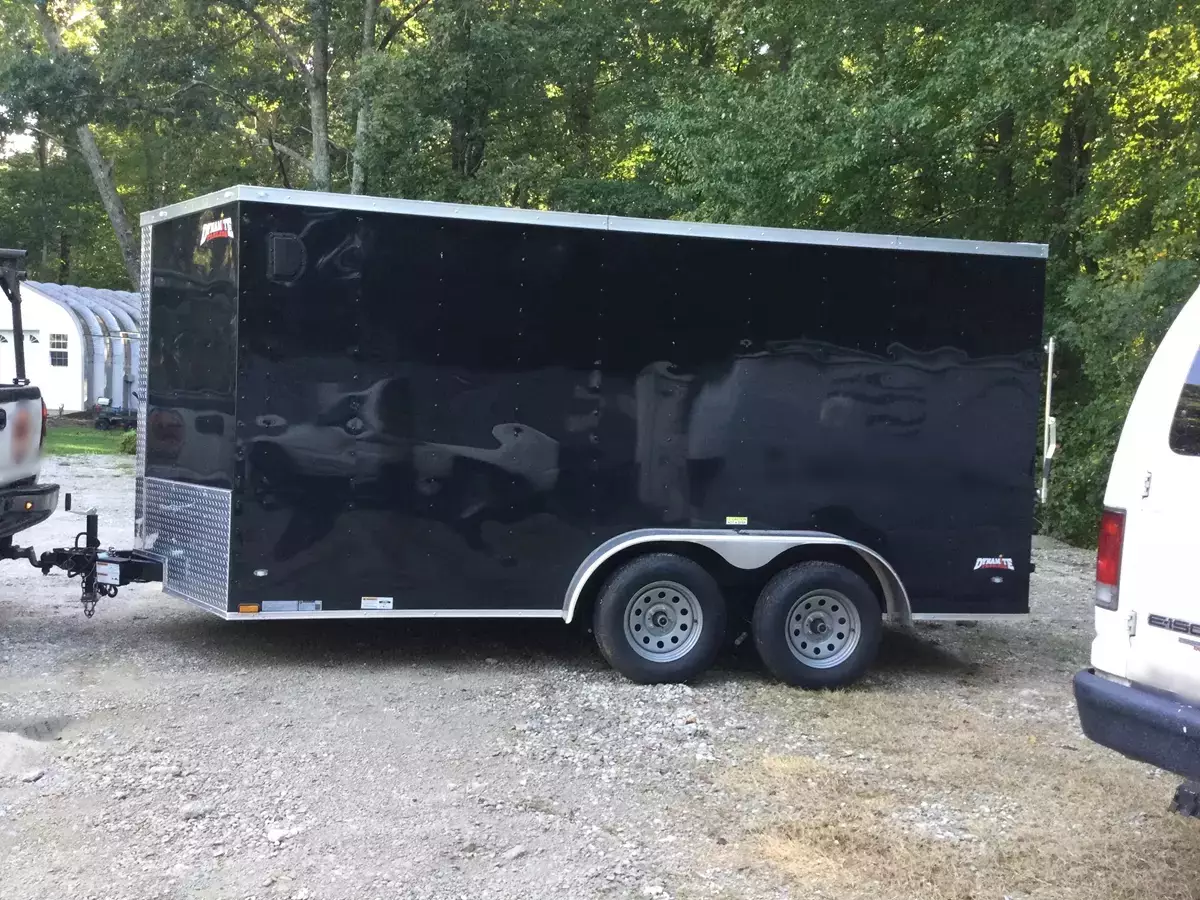 14' Black Enclosed Trailer with Ramp