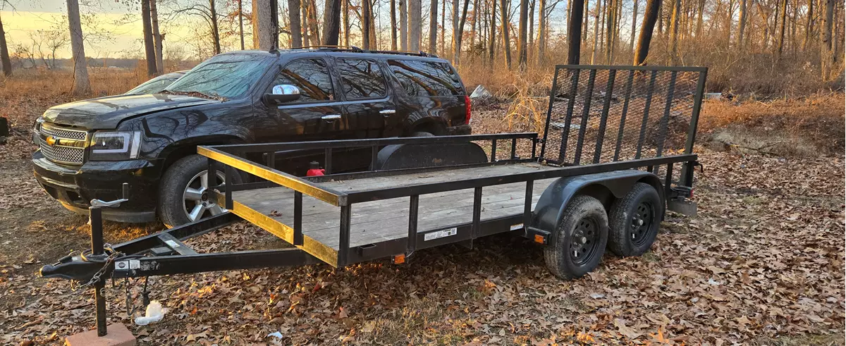 6'3"x14 dual axle utility trailer 5500 lbs drop gate