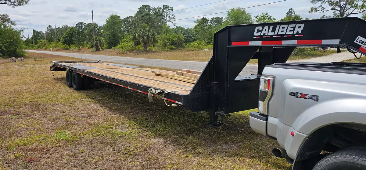 Caliber 40ft Flatbed Trailer with Mega Ramps