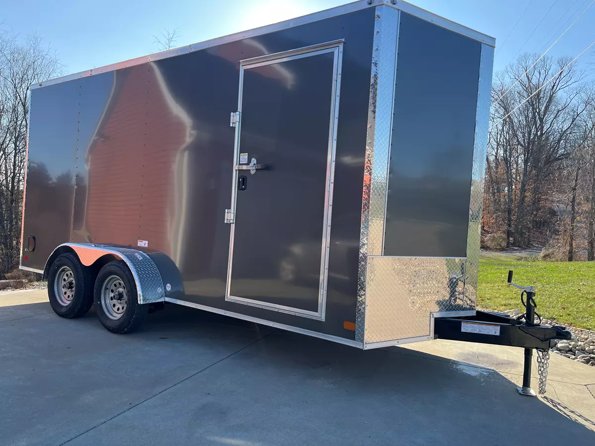 7 X 16 Enclosed Tandem Axle Trailer with Ramp Door
