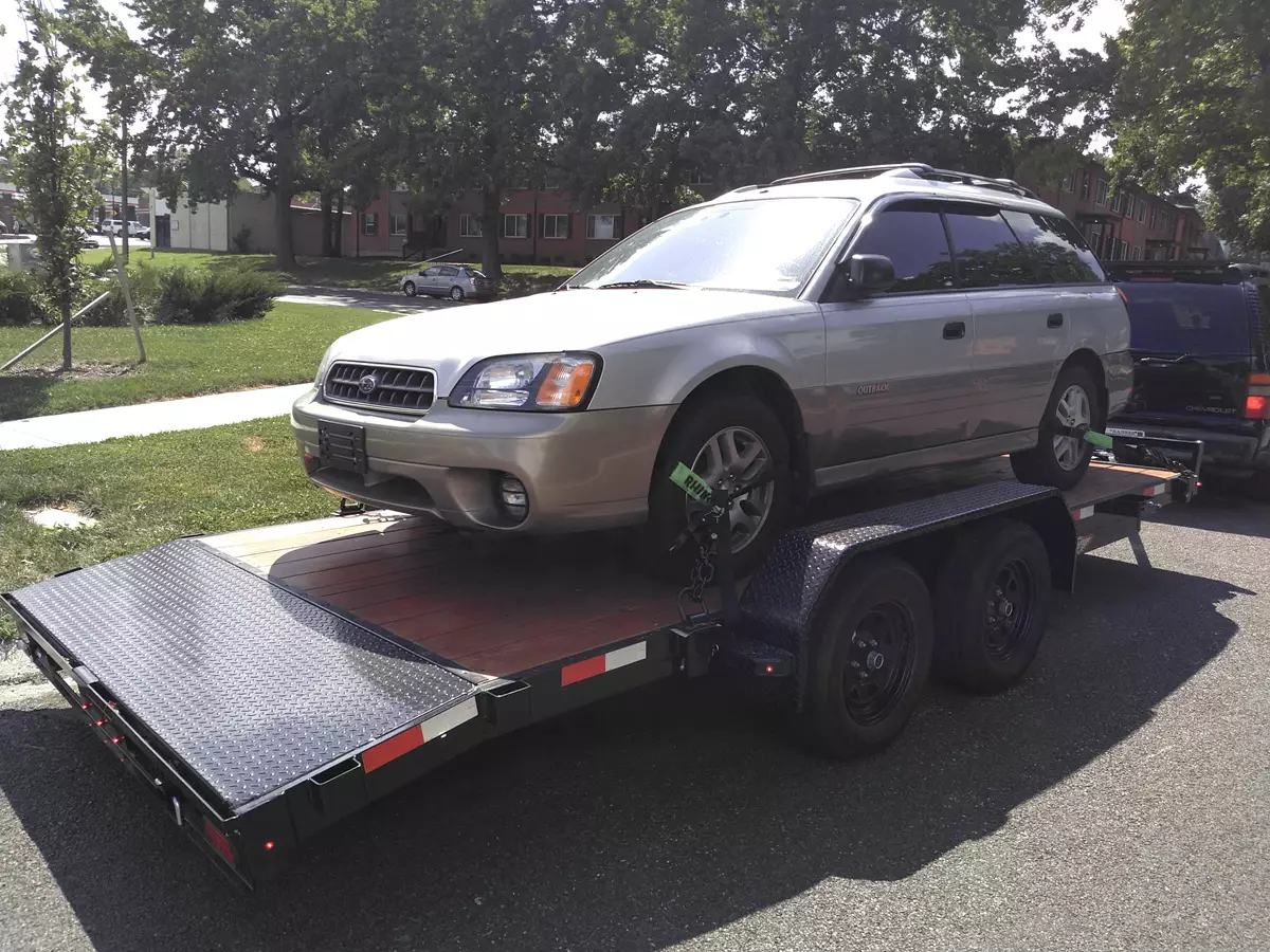 H&H 2023 16' x 2' Car Hauler Tip Trailer with Ramps