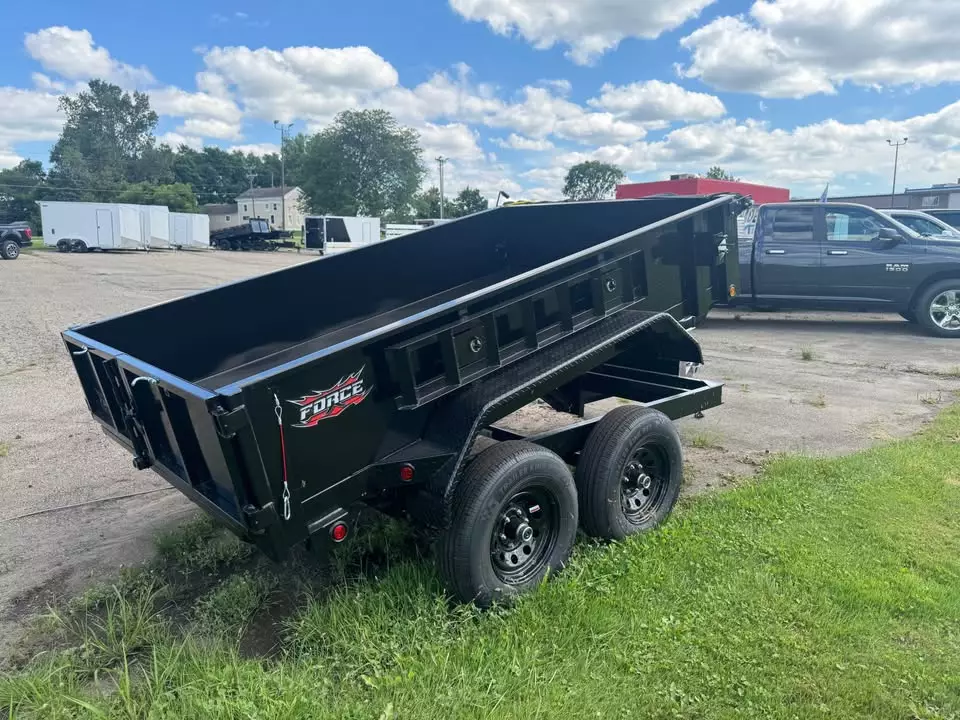 2025 Force 6' x 12' Dump Trailer 5k capacity with ramps half ton towable.