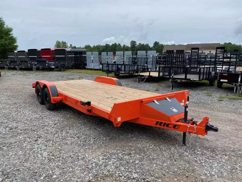 2025 Rice LowPro 20' 7,000lb Car Hauler with slide in Ramps Brand New!