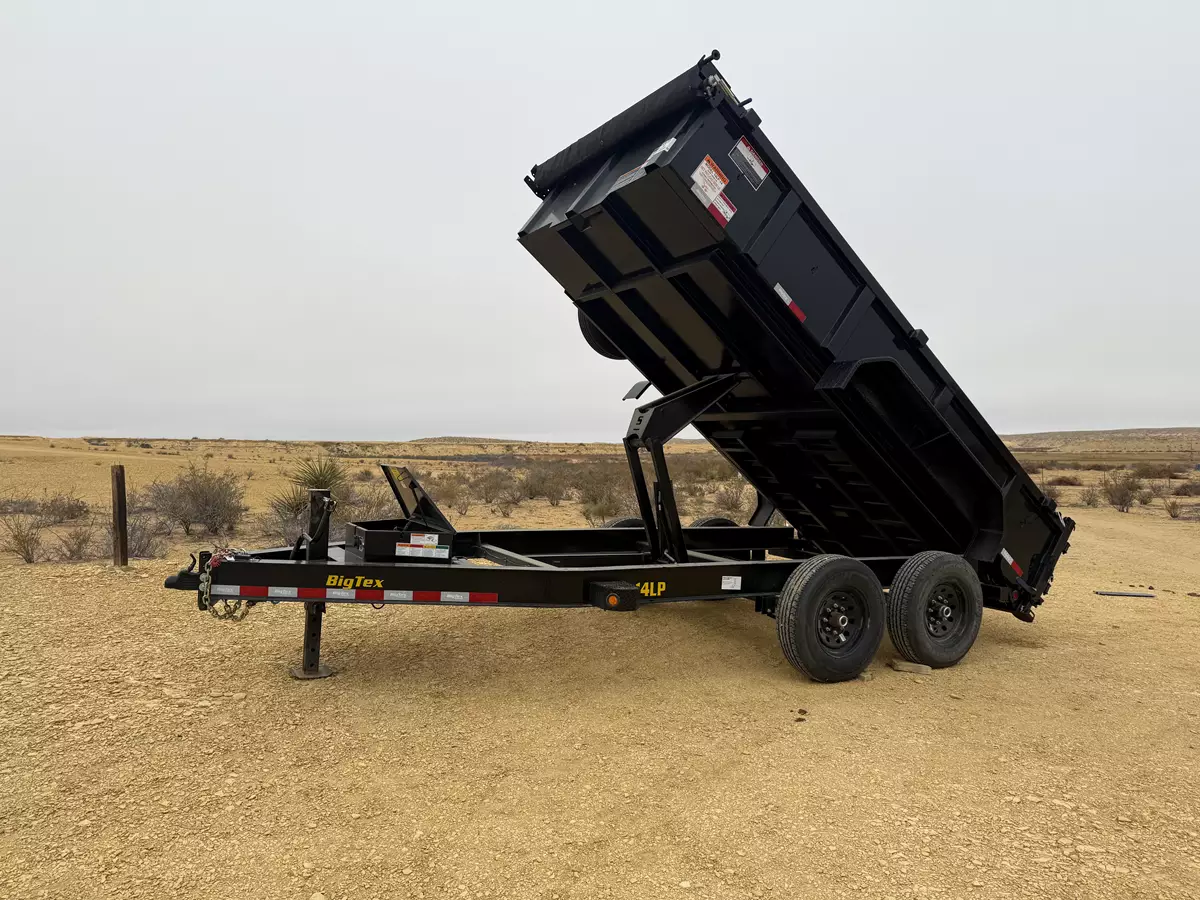 14' Big Tex 14LP Hydraulic Dump Trailer With Ramps and Spare Tire; 14,000 GVWR